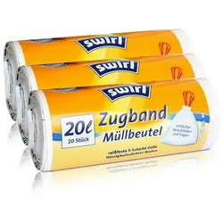 Swirl Müllbeutel 3x Swirl Zugband Müllbeutel 20L (20 stk./ Rolle)