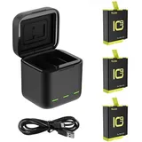 Telesin Triple Battery charger Box + 3x Akku für GoPro Hero 12 / 11, / 10 / 9 (GP-BNC-902-B)