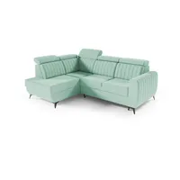 MOEBLO Ecksofa MOSTA II, Couch für Wohnzimmer, Schlafsofa Sofagarnitur Sofa Eckcouch L-Form Wohnlandschaft, Verstellbaren Kopfstützen- (BxHxT): 268x93/109x204 cm, mit Schlaffunktion und Bettkasten grün