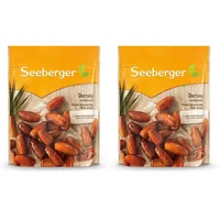 Seeberger Datteln: Honigsüße Datteln mit cremigem Fruchtfleisch - zum natürlichen Süßen von Speisen - entsteint, getrocknet & ungeschwefelt - ohne Zuckerzusatz, vegan (1 x 200 g) (Packung mit 2)