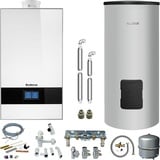 Buderus GB182i.2 Logaplus Gas-Brennwert Paket W42 weiß mit Regelung BC400 und Warmwasserspeicher SU300 - 35 kW - 7739621351