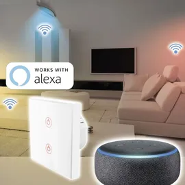 Hama WiFi-Touch-Wandschalter, Unterputz, Weiß