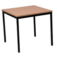 Gürkan Mehrzwecktisch buche quadratisch, Vierkantrohr schwarz, 60,0 x 60,0