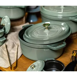 Staub Cocotte 28 cm rund eukalyptus