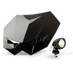 Lichtmaske Motocross + Zusatzleuchte Schwarz
