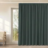 KGORGE Grüner Raumteiler Thermo Vorhang gegen Kälte Wohnzimmer 1er Set 240 x 300 cm(HxB) Verdunklungsvorhänge Kräuselband Thermovorhang Kälteschutz Gardinen Blickdicht für Schienensystem, Olivgrün
