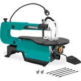 Vonroc - Dekupiersäge 120W – Inkl. 6 Sägeblätter – mit Fußpedal – LED-Arbeitslicht – Flexibles Blasrohr