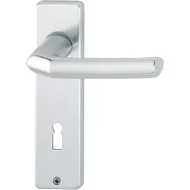 HOPPE Kurzschildgarnitur Birm.1117/202KP Alu.F1 PZ eck.Drückergrt.HOPPE