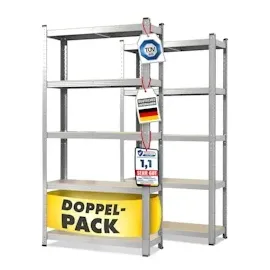 Karat Schwerlastregal Lakota 2er Set Traglast bis 875 kg Blau 200 x 120 x 60 cm