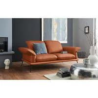 2-Sitzer W.SCHILLIG "sherry" Sofas Gr. B/H/T: 194cm x 81cm x 114cm, Longlife Xtra-Leder Z69, mit Kopfteilverstellung-mit Armlehnenverstellung, braun (cognac z69) Kopfstützenverstellung, Metallfüße in Schwarz, Breite 194 cm