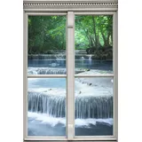 Queence Wandsticker QUEENCE "Bach", bunt, B:40cm H:60cm T:0,1cm, Wandtattoos, Wandsticker, Wandbild, selbstklebend, 3D, Fenster