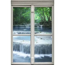 Queence Wandsticker QUEENCE "Bach", bunt, B:40cm H:60cm T:0,1cm, Wandtattoos, Wandsticker, Wandbild, selbstklebend, 3D, Fenster