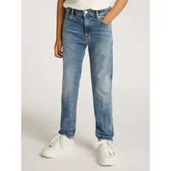 Straight-Jeans TOMMY HILFIGER "MODERN STRAIGHT VINTAGE", Jungen, Gr. 5 (110), N-Gr, vintage, Denim/Jeans, Obermaterial: 99% Baumwolle, 1% Elasthan, unifarben, straight fit, Jeans, im Vintage-Look