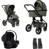 Babywelt Moon Kombikinderwagen Resea+ (2025) Trio-Set inkl. Babyschale Cosmo, gruen