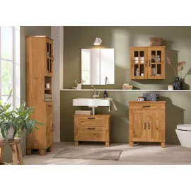 Home Affaire Hängeschrank HOME AFFAIRE "Rodby", beige (natur gebeizt, gewachst), B:60cm H:60cm T:25cm, Massivholz, Schränke, Hängeschrank, FSC-zertifiziertes Massivholz, Griffe Metall, Breite 60cm, Höhe 60cm