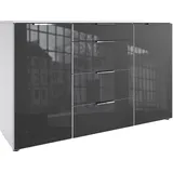WIMEX Kombikommode 135 x 84 x 41 cm Weiß / Schwarz