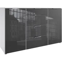WIMEX Kombikommode 135 x 84 x 41 cm Weiß / Schwarz