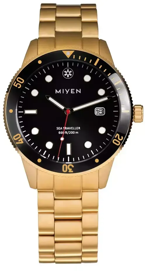 MIYEN MUNICH - SEA TRAVELLER - gold edition - steel / 42 MM
