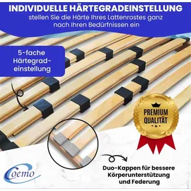 Coemo BASIC Lattenrost 80x160 cm starr nicht verstellbar 22 Leisten zur Selbstmontage