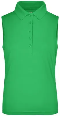 Damen Aktiv Poloshirt Armlos JN575, grün, Größe L - grün - L