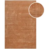 WECON HOME Teppich Seattle, rechteckig, Höhe: 11 mm, Kurzflorteppich, handgewebt, TENCEL & Schurwolle, Streifen, Wohnzimmer braun 160 cm x 230 cm x 11 mm