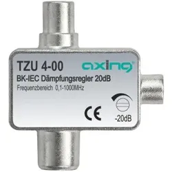 Axing TZU4-00 Dämpfungsregler BK, IEC-Buchse, IEC-Stecker, 0, 1-1006 MHz, 0, 5-20 dB Dämpfung TZU00400 TZU 4-00