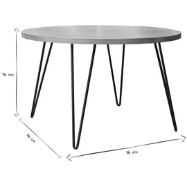 miliboo Runder Esstisch 116 x 76 cm braun/schwarz
