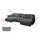altdecor Ecksofa Cord 6-Sitzer Dunkelgrau
