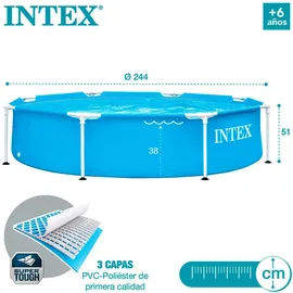 Intex Metal Frame Pool Set 244 x 51 cm inkl. Filterpumpe