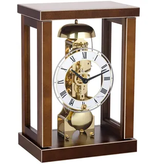 HERMLE 23056-030791 Tischuhr in puristischem Design Nussbaum Braun 18,5cm x 26,5cm x 12,5cm