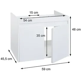Mendler Waschbeckenunterschrank 2 Türen 48 x 59 x 45,5 cm Schwarz