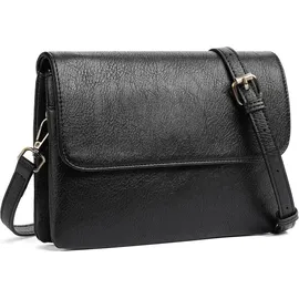luxuskollektion Damen Umhängetasche Crossbody Leder Retro-schwarz