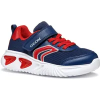 GEOX Assister Boy C Sneaker, Navy/Red, 32