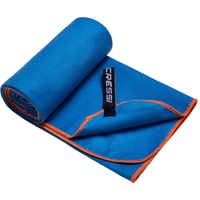 Cressi Schnelltrockentuch, Mikrofaser Unisex-Sporthandtuch für Erwachsene, Blau/Orange, 90 x 180 cm