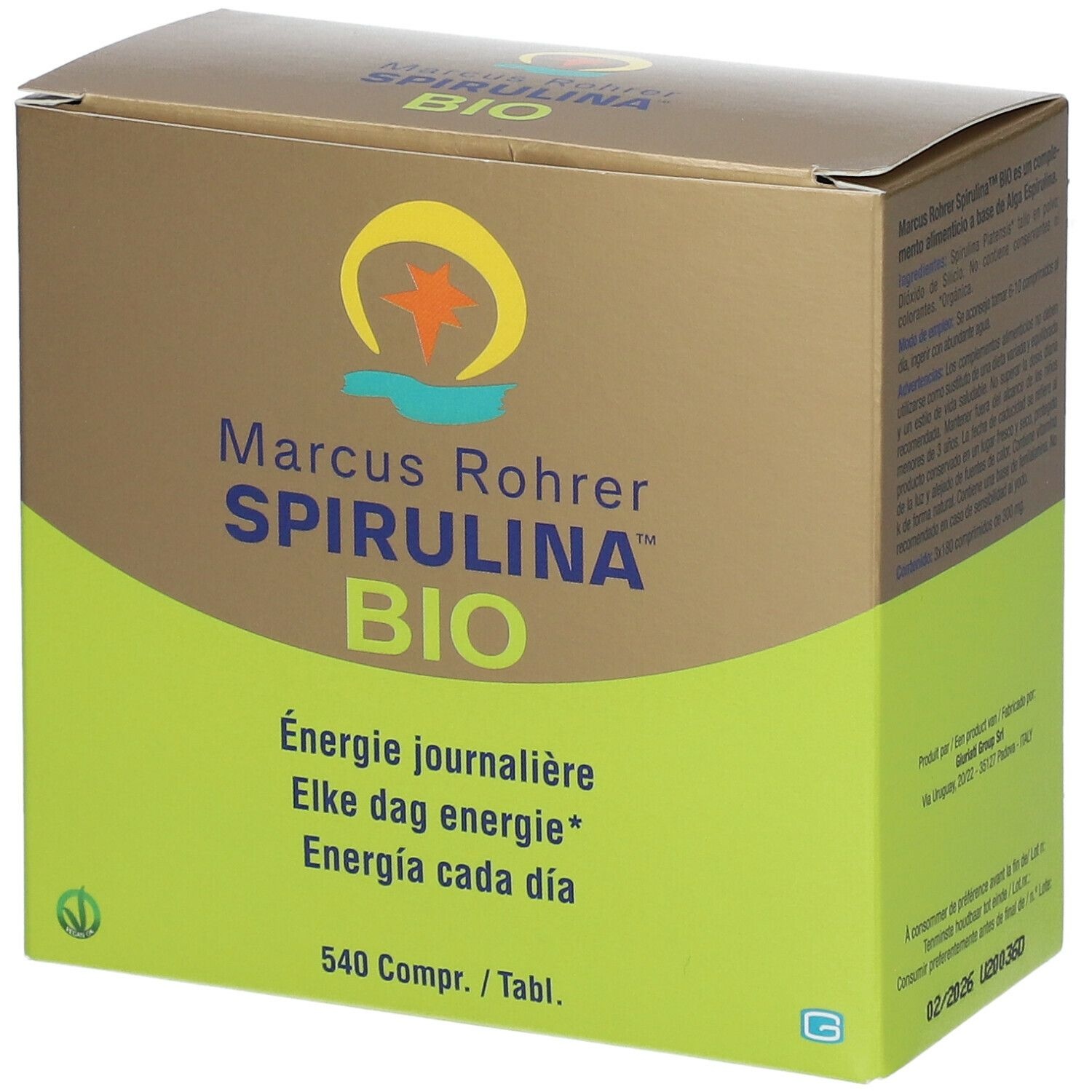 Marcus Rohrer Spirulina® Bio recharge 3x180 pc(s) comprimé(s)
