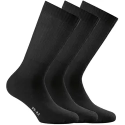 Rohner Basic Unisex Sport Socken, 3er Pack - Basic Sport, einfarbig Schwarz 43-46