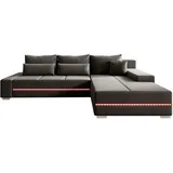 Juskys Sofa Davos mit Schlaffunktion, Bettkasten, & - Dunkelgrau