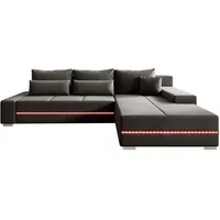 Juskys Sofa Davos mit Schlaffunktion, Bettkasten, & - Dunkelgrau