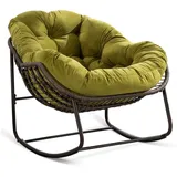 OKWISH Sofa wetterfestes Material,Rattan-Schaukelstuhl für Outdoor, Outdoor-Rattan-Schaukelstuhl mit gepolstertem Sitz – Wetterfest, ergonomisch, ideal für Garten, Terrasse und Wohnzimmer