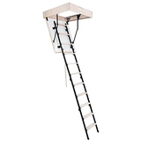 Bodentreppe Speichertreppe Gedämmte Dachbodentreppe U=1,22 W/m2K Mini Thermo Metall Raumhöhe 265cm Wärmegedämmt Metallleiter (90x70)