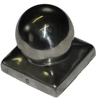 Pfostenkappe, Abdeckkappe, Kugel Edelstahl für  7x7 cm Pfosten, Zaun