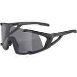 Alpina Hawkeye all black matt, - Wasserabweisende und Beschlagfreie Sport- & Fahrradbrille Mit 100% UV-Schutz Für Erwachsene,