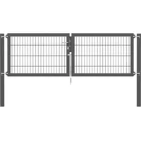 GAH Alberts Doppeltor Flexo Plus 250 cm x 80 cm Pfosten 80 cm x 80 cm Anthrazit