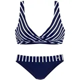 LASCANA Triangel-Bikini Damen marine-weiß, Gr.42 Cup C,