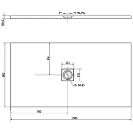 Polysan FLEXIA Duschwanne 150x80x3,5cm