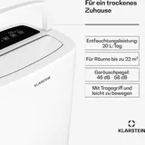 Klarstein DryFy 20L Entfeuchter 20 L/Tag 22 m2 230 m3/h Timer Wassertank mobil Weiß