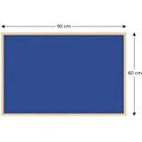 ALLboards Filztafel mit Holzrahmenn 90x60cm, Blau