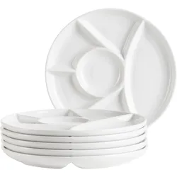 Fondueteller MÄSER "Fondueteller Set, aus Porzellan, Ø 21,5 cm", weiß, H:2,00cm Ø:22,00cm, Porzellan, Speiseteller, Geschirr-Set, Teller-Set