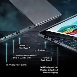 Medion SPRCHRGD 14 S1 14'' Qualcomm Snapdragon X Plus 16 GB RAM 512 GB SSD Windows 11 Home grau