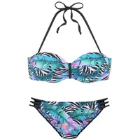 VIVANCE Bügel-Bandeau-Bikini Damen Schwarz/Mehrfarbig 36 Cup A
